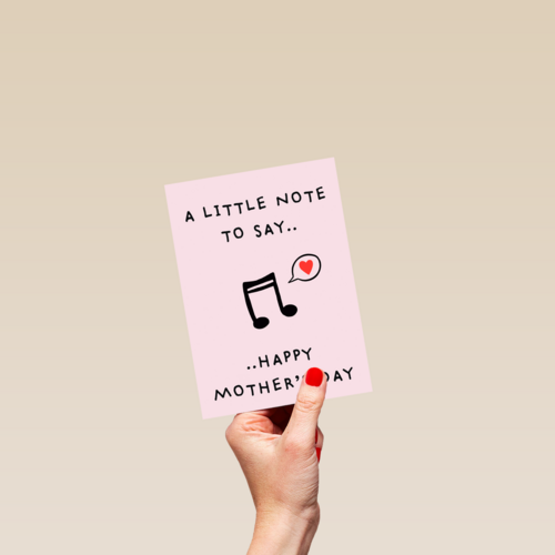 moederdag kaart hip a little note to say happy moeders day