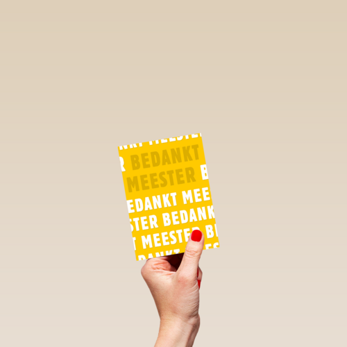 bedankt meester met deze gele kaart