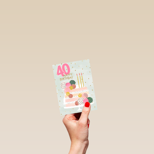 40 happy birthday met taart