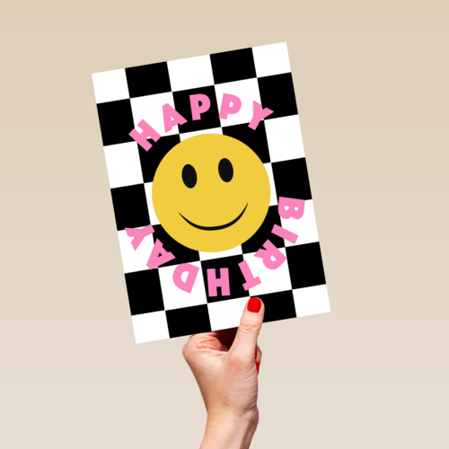 verjaardag kaart hip happy birthday smile