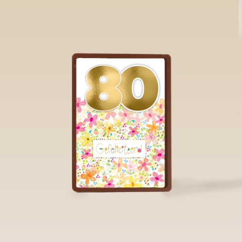 een bloemrijke verjaardagskaart voor 80 jaar
