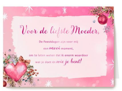 Kerstkaart speciale momenten Voor de liefste moeder