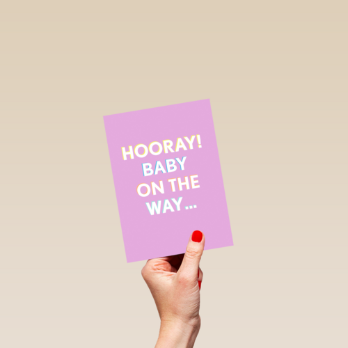 Zwanger felicitatiekaart Hooray baby on the way
