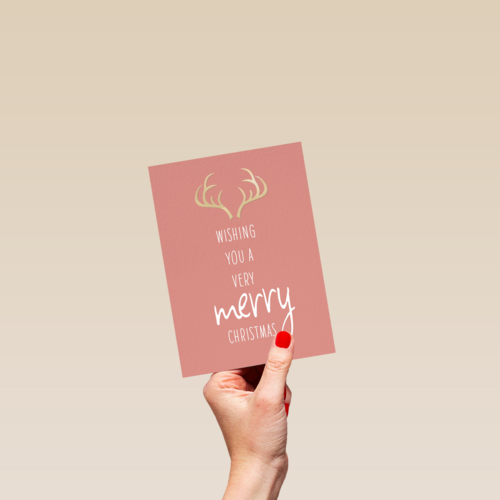 Kerstkaart hip Wishing you a very merry christmas