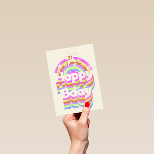 happy 21 bday met disco regenboog