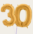 Cijferballon 30 Jaar Goud XL