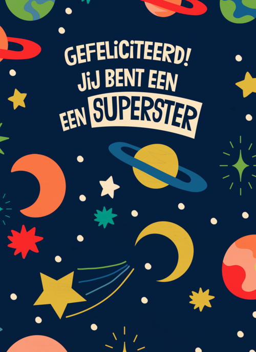 verjaardagskaart jij bent een superster