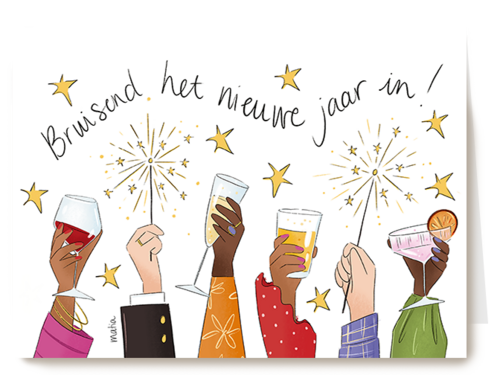 Kaart Hallmark | Nieuwjaar | Matia Studio Bruisend Het Nieuwe Jaar In