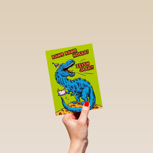 Rawr Hoera 7 Jaar Dino
