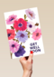 Beterschapskaart vrouw Bloemen Get well soon Engels
