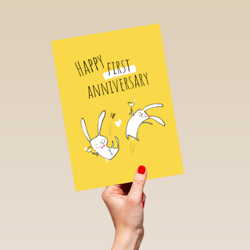 happy first anniversary with these rabbits
