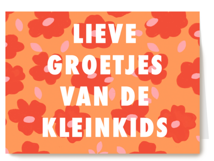 Opa en oma kaart groetjes van de kleinkids