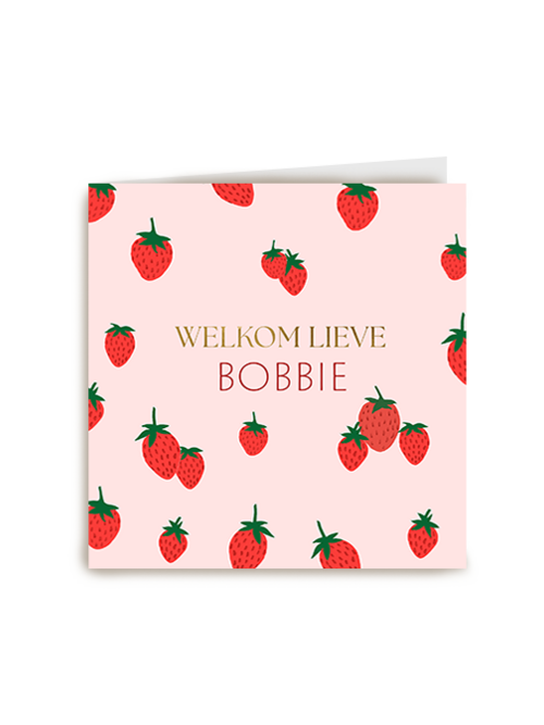 Kaart Hallmark | Geboorte Felicitatie | Geboortefelicitatie Aardbeien Roze