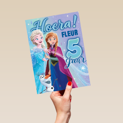 Frozen verjaardagskaart 5 jaar