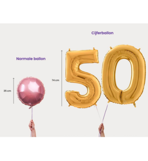 Cijferballon 4 Jaar Goud XL