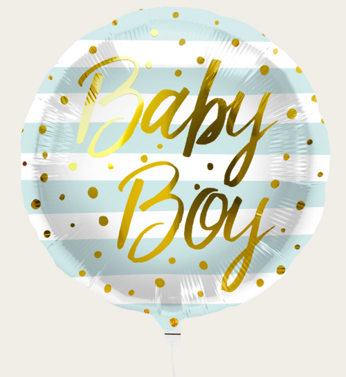 Ballon Baby Boy Blauw Goud  