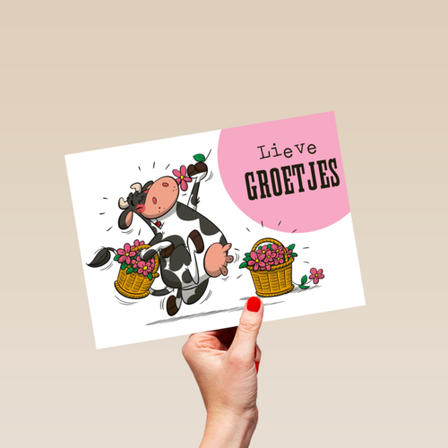 lente grappig koe lieve groetjes