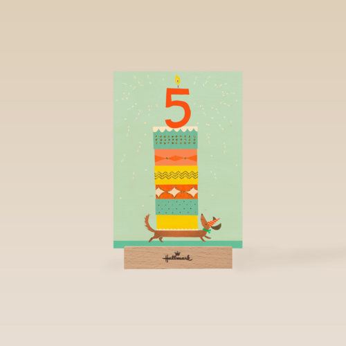 Verjaardagstaart Teckel 5 jaar