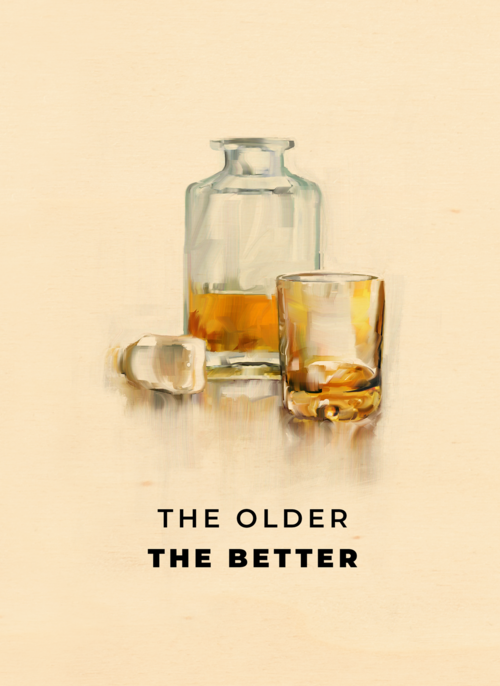 verjaardgskaart met whiskey the older the better