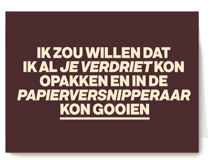Ik zou je verdriet willen oppakken