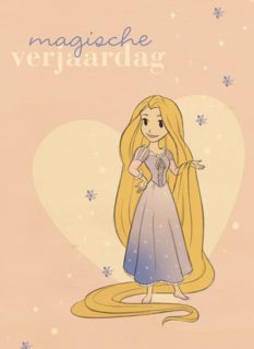 prinses kaart disney magische verjaardag rapunzel