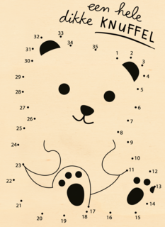 Kaart voor kinderen Een hele dikke knuffel Spelletje