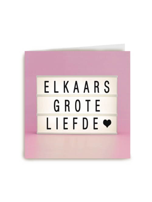 lightbox kaart elkaars grote liefde