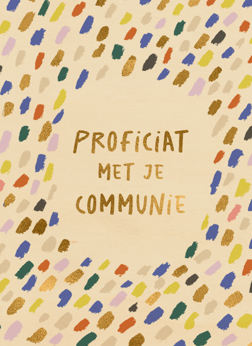 Houten Kaart Communie | Houten Kaart Hallmark | Communie | Communie Proficiat Kleurrijk