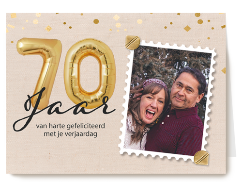 70 jaar verjaardagskaart foto