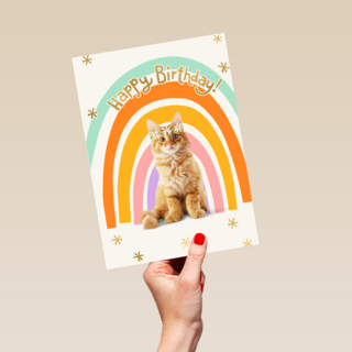 Regenboog kat Happy Birthday
