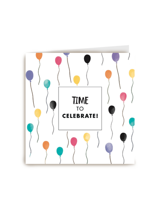 Verjaardagskaart Hallmark | Time To Celebrate Kaart Met Gekleurde Vrolijke Ballonnen