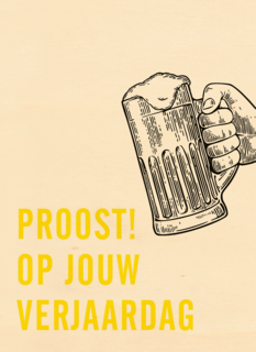 Verjaardagskaart man hip Proost op jouw verjaardag