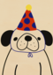 Dog with a party hat