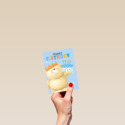 Forever Friends Happy Birthday cake blue