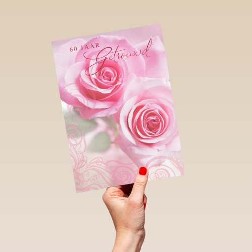 Roze rozen voor diamanten huwelijk