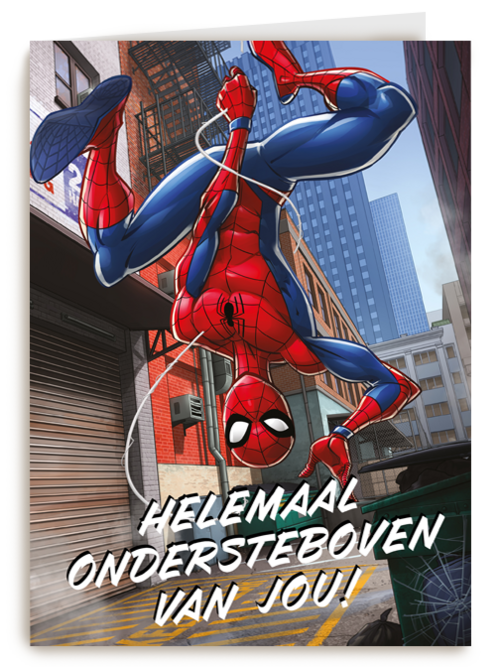 Valentijnskaart Spiderman ondersteboven van jou