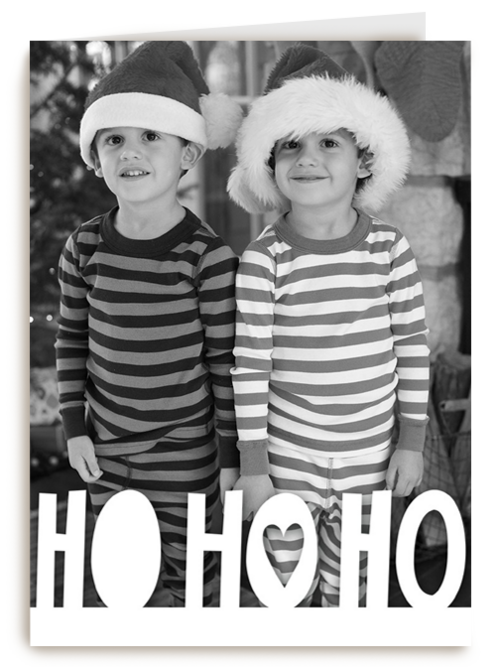 fotokaart met ho ho ho als tekst
