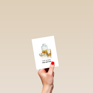 verjaardgskaart met whiskey the older the better
