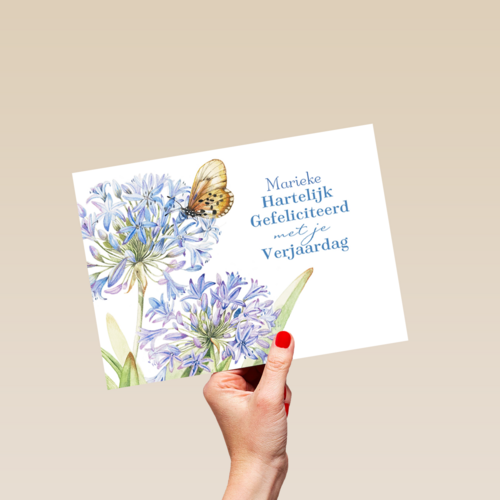 paarse bloemen met vlinder