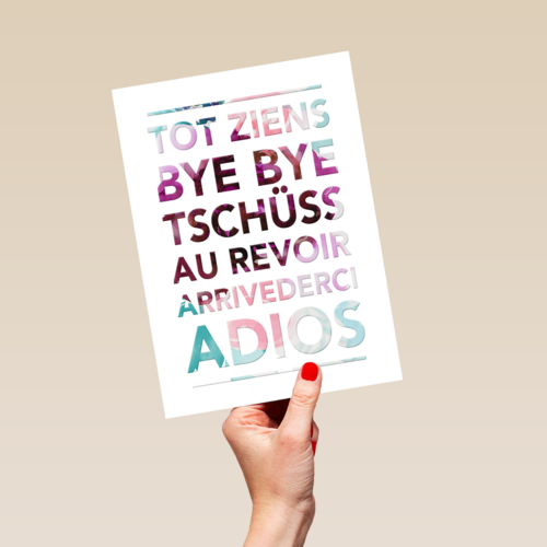 tot ziens bye bye au revoir adios