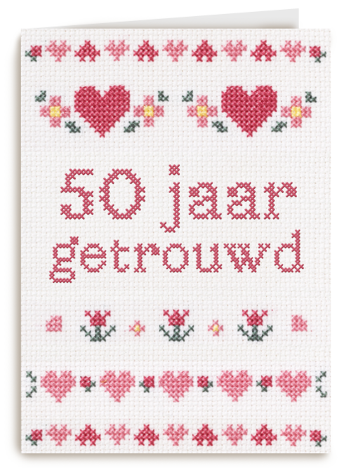 Kaart Hallmark | Huwelijksjubileum | Vijftig Jaar Geborduurd