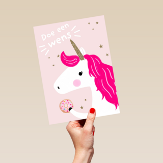 een wens van een eenhoorn met donut