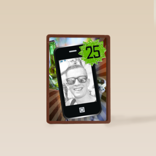 fotokaart telefoon 25 jaar geworden