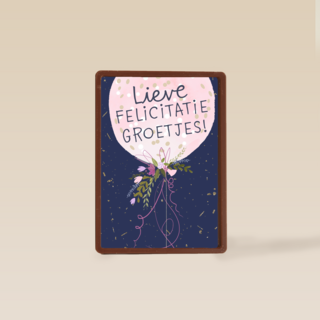 Gefeliciteerd kaart vrouw lieve felicitatiegroetjes