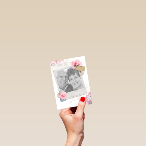 Roze rozen met fotolijst