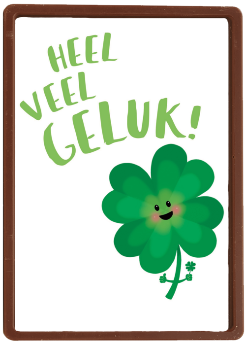 Chocolade Kaart | Hallmark | Klavertje 4 Wenst Je Veel Geluk