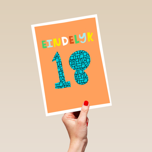 Verjaardagskaart Eindelijk 18 jongen man