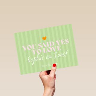 You said yes to love text editable