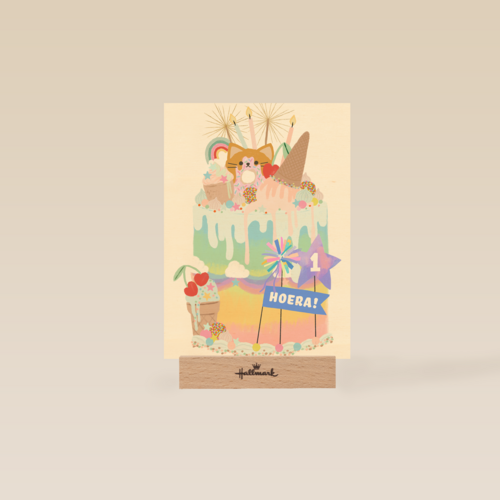 een hele grote taart met ijs voor een 1 jarige
