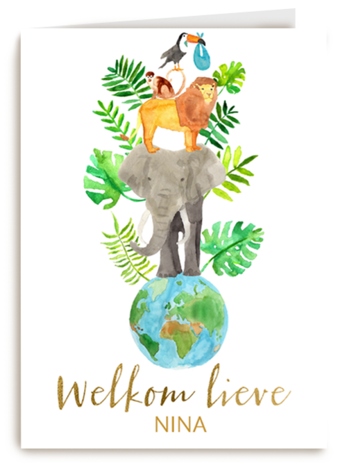 geboorte wereld met dieren